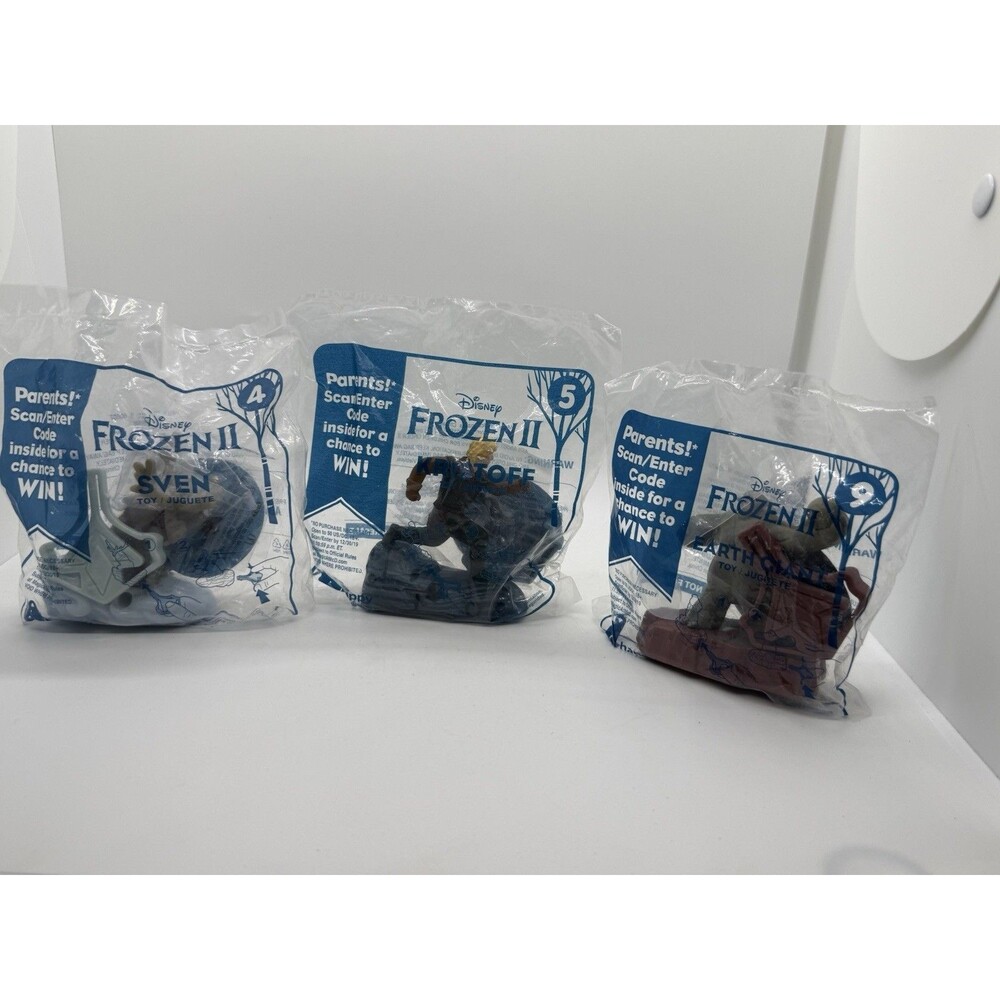 McDonald's Happy Meal Toys Disney Frozen II 4~SVEN,5~KRISTOFF‎ ,9~EARTH G. 3PCS